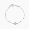 Kidult Style 99 | Bracciale in acciaio con catena martellata e ciondolo quadrifoglio | 831311