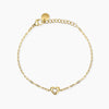 Kidult Style 96 | Bracciale in acciaio dorato con catena martellata e cuore con cristallo | 831312