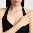 Kidult Style 96 | Bracciale in acciaio dorato con catena martellata e cuore con cristallo | 831312