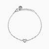 Kidult Style 96 | Bracciale in acciaio con catena martellata e cuore con cristallo | 831313