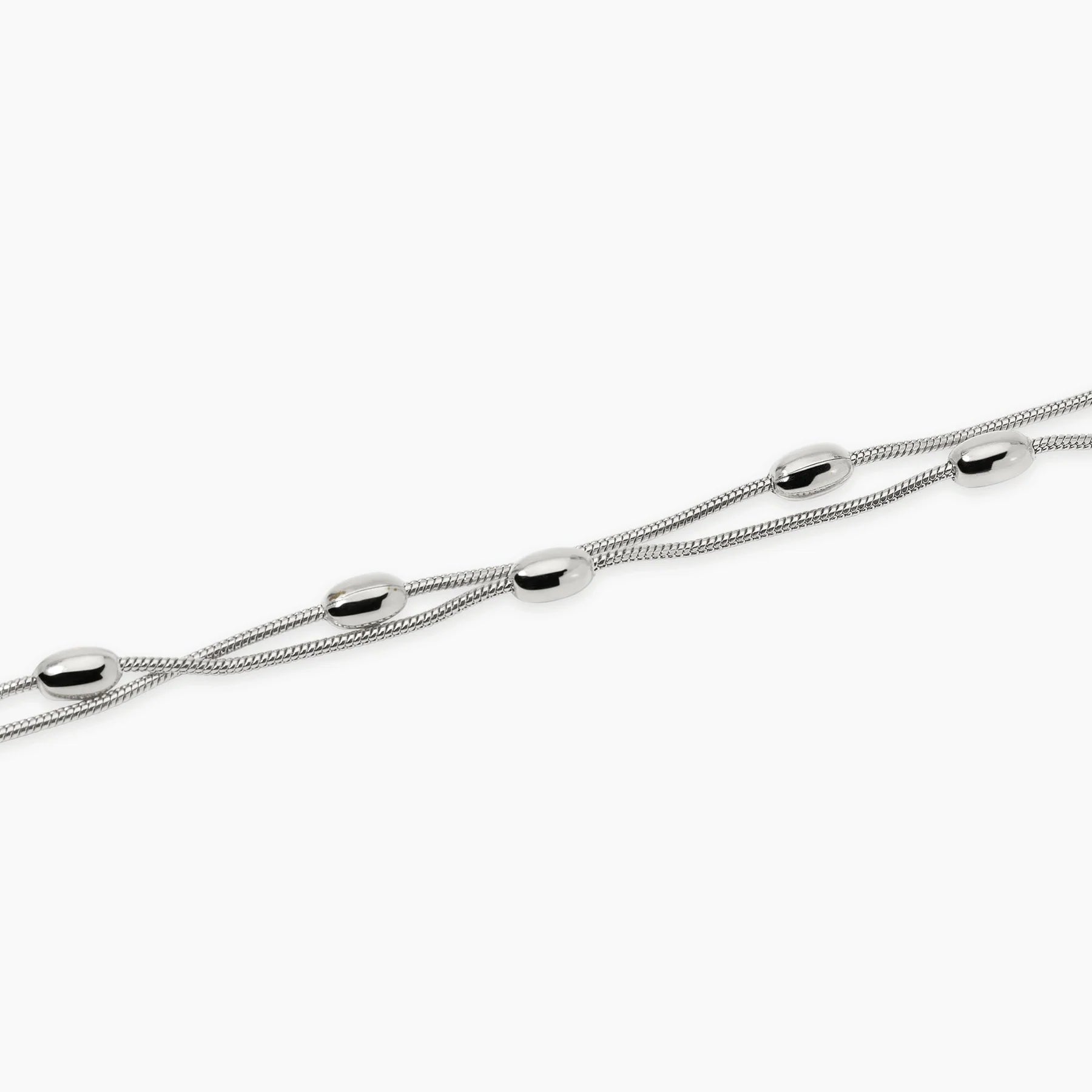 Kidult Style 85 | Bracciale in acciaio con catene snake ed elementi ovali | 831329
