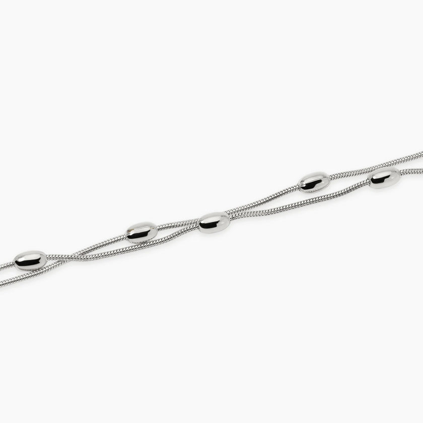 Kidult Style 85 | Bracciale in acciaio con catene snake ed elementi ovali | 831329