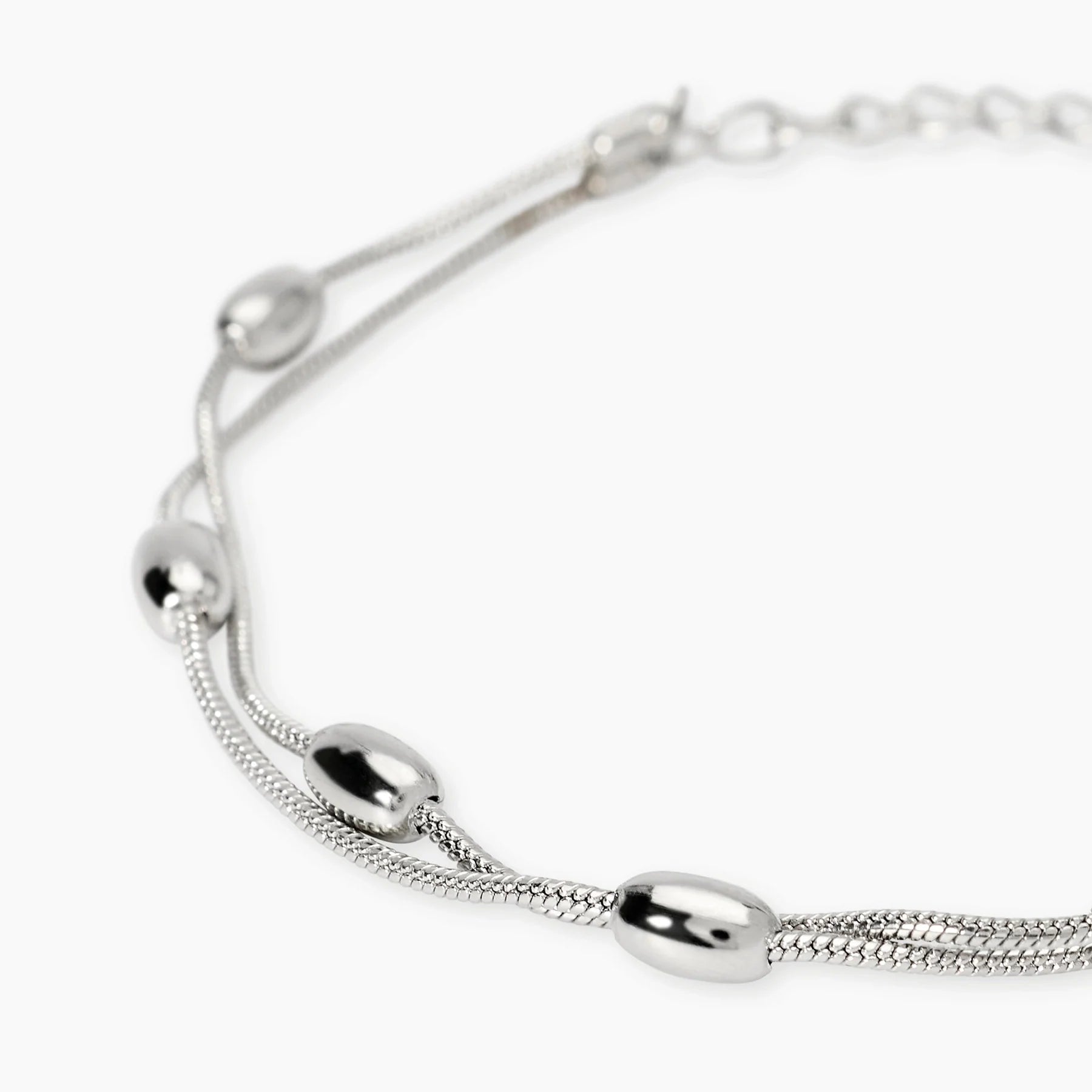 Kidult Style 85 | Bracciale in acciaio con catene snake ed elementi ovali | 831329