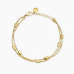 Kidult Style 85 | Bracciale in acciaio dorato con catene snake ed elementi ovali | 831330