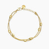Kidult Style 85 | Bracciale in acciaio dorato con catene snake ed elementi ovali | 831330