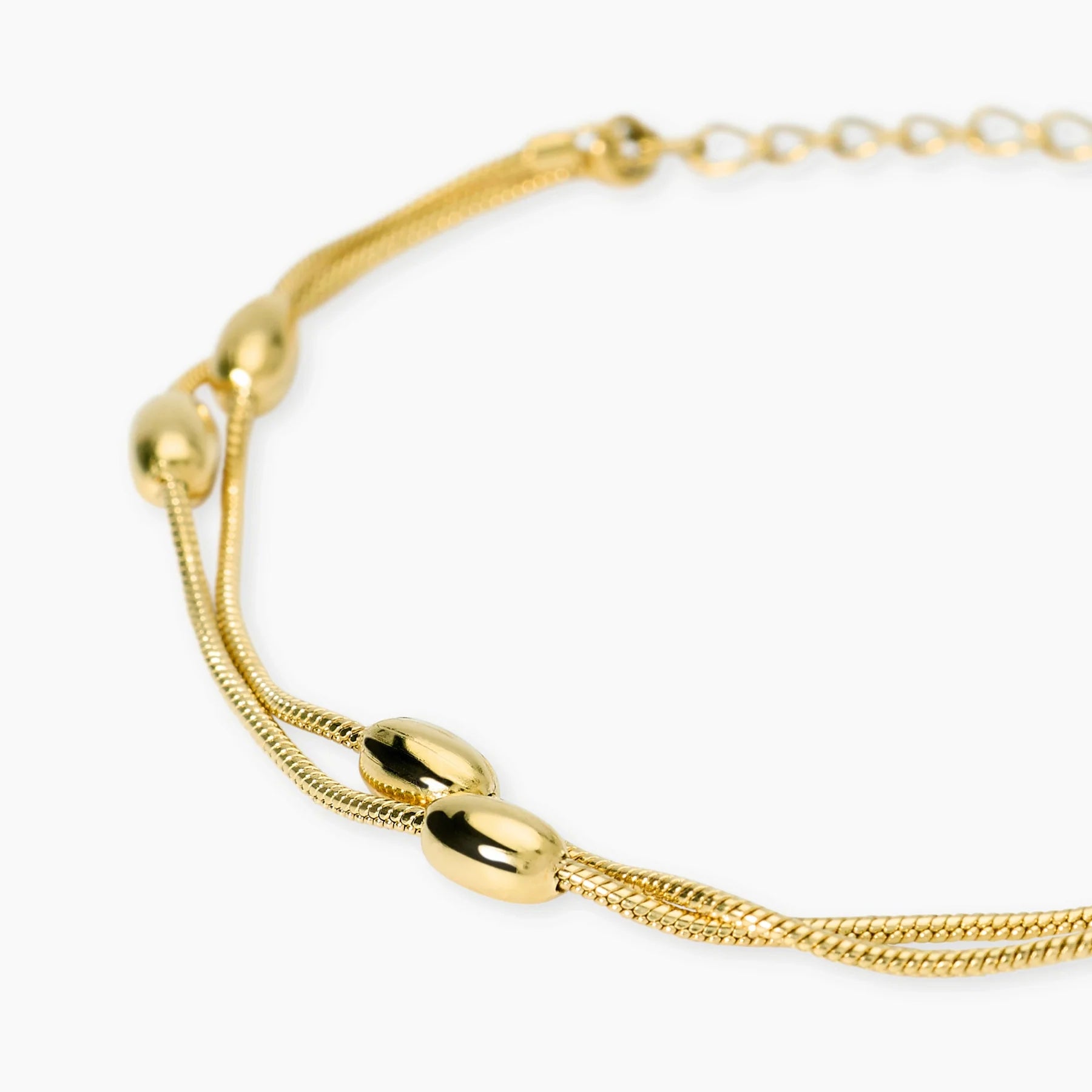 Kidult Style 85 | Bracciale in acciaio dorato con catene snake ed elementi ovali | 831330