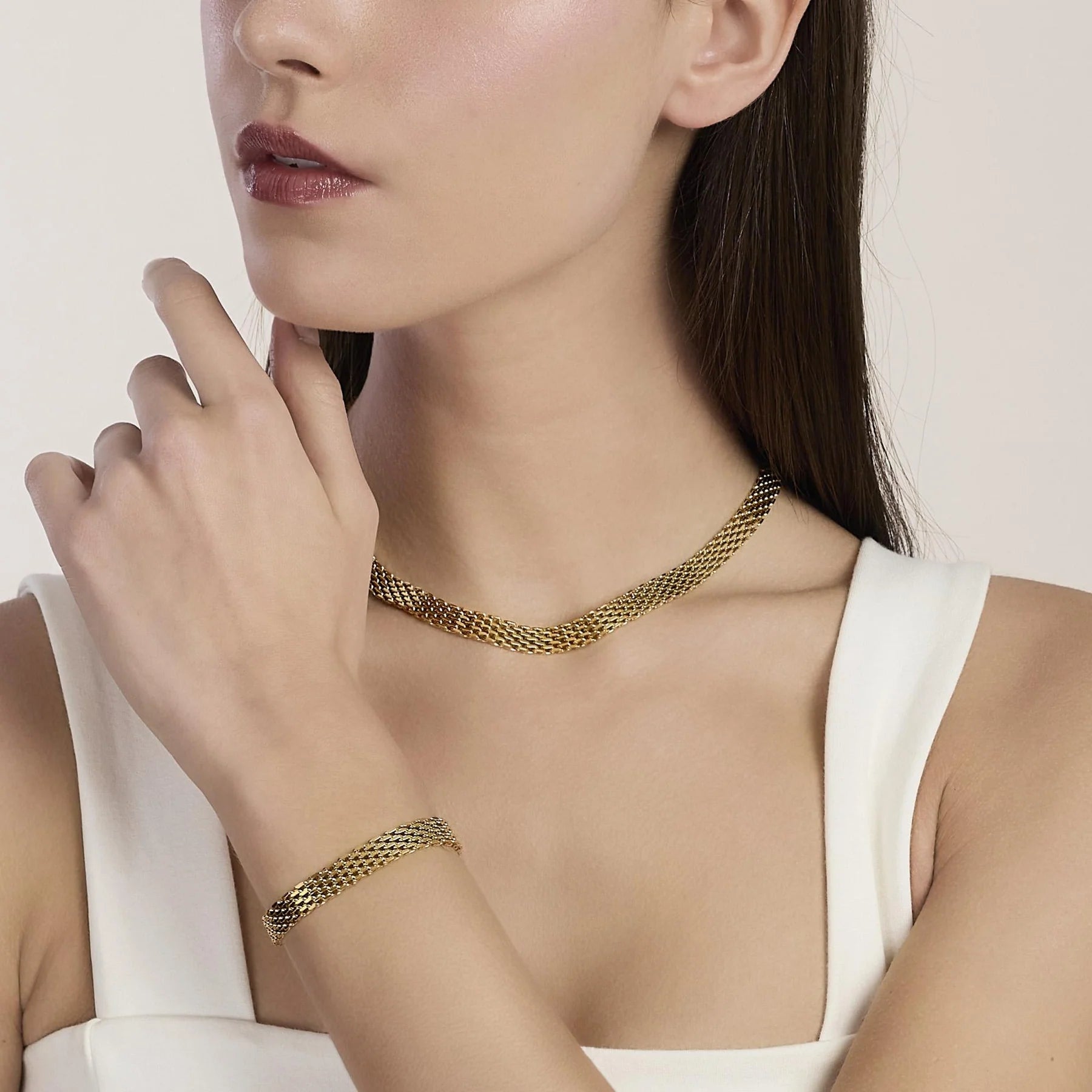 Kidult Style 72 | Girocollo regolabile dorato con catena mesh | 851142