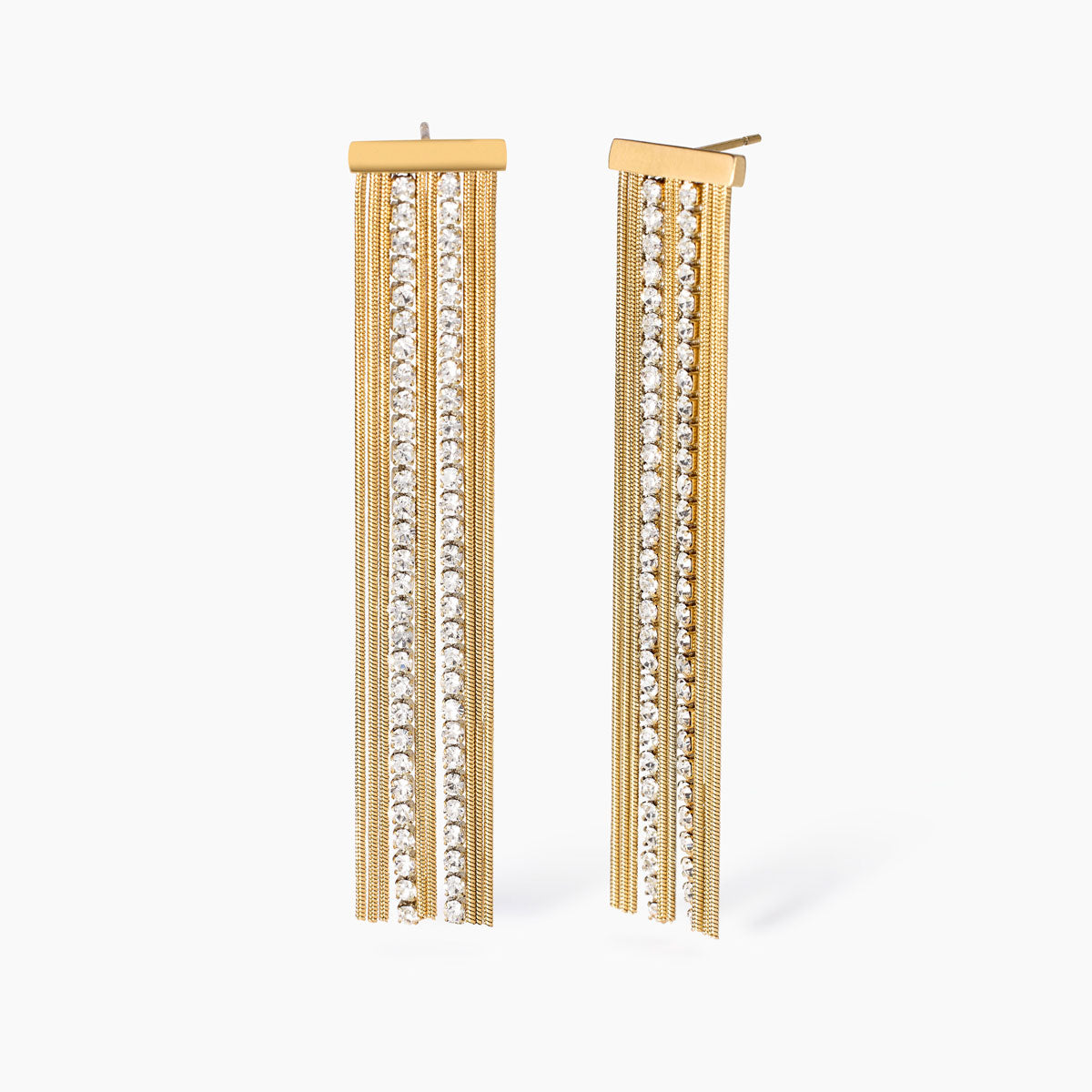 Kidult Style | Orecchini in acciaio gold pvd e cristalli | 861011