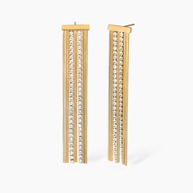 Kidult Style | Orecchini in acciaio gold pvd e cristalli | 861011
