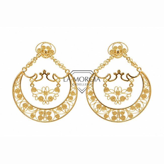 FILIGRANA | Orecchini Sciaquaije Abruzzesi Argento Dorato 925‰ medi | OR 058G
