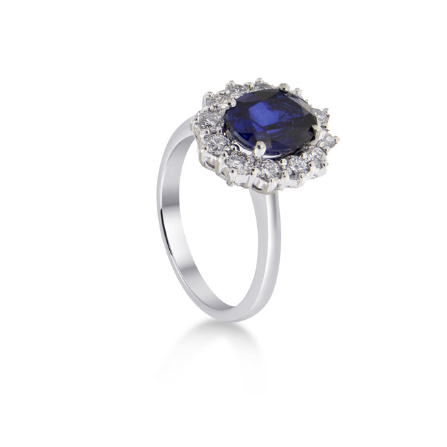 LuxGioielli | Anello in oro con Zaffiro e diamanti | AN2979Z0