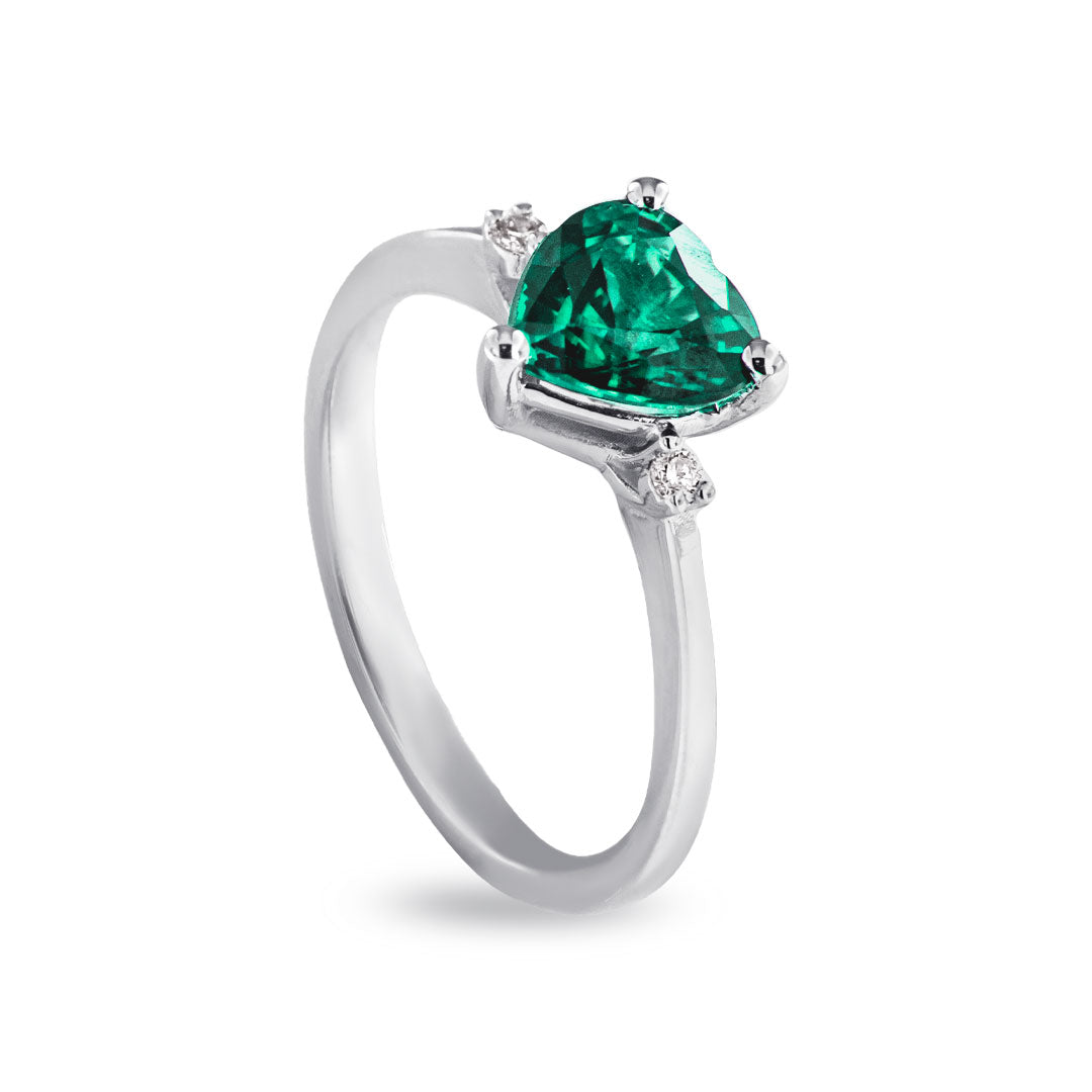 LuxGioielli | Anello in oro con Smeraldo e diamanti | AN3066SDB