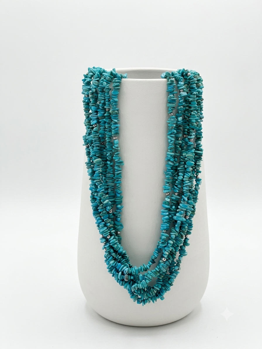 Gemmarium | Collana in Turchese Naturale e Pirite Macramé | TURCOLL031