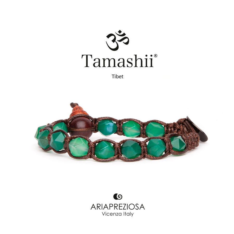 TAMASHII | Diamond Cut Agata verde striata | BHS911-140