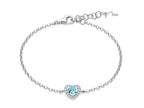 MILUNA | Bracciale con Gemma del Cielo a cuore piccolo e topazi bianchi in argento | BRD1252