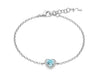 MILUNA | Bracciale con Gemma del Cielo a cuore piccolo e topazi bianchi in argento | BRD1252