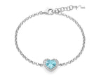 MILUNA | Bracciale con Gemma del Cielo a cuore medio e topazi bianchi in argento | BRD1253