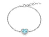 MILUNA | Bracciale con Gemma del Cielo a cuore medio e topazi bianchi in argento | BRD1253