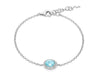MILUNA | Bracciale con Gemma del Cielo ovale piccolo e topazi bianchi in argento | BRD1256