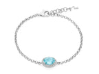 MILUNA | Bracciale con Gemma del Cielo ovale e topazi bianchi in argento | BRD1257