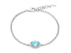 MILUNA | Bracciale con Gemma del Cielo ovale e topazi bianchi in argento | BRD1257