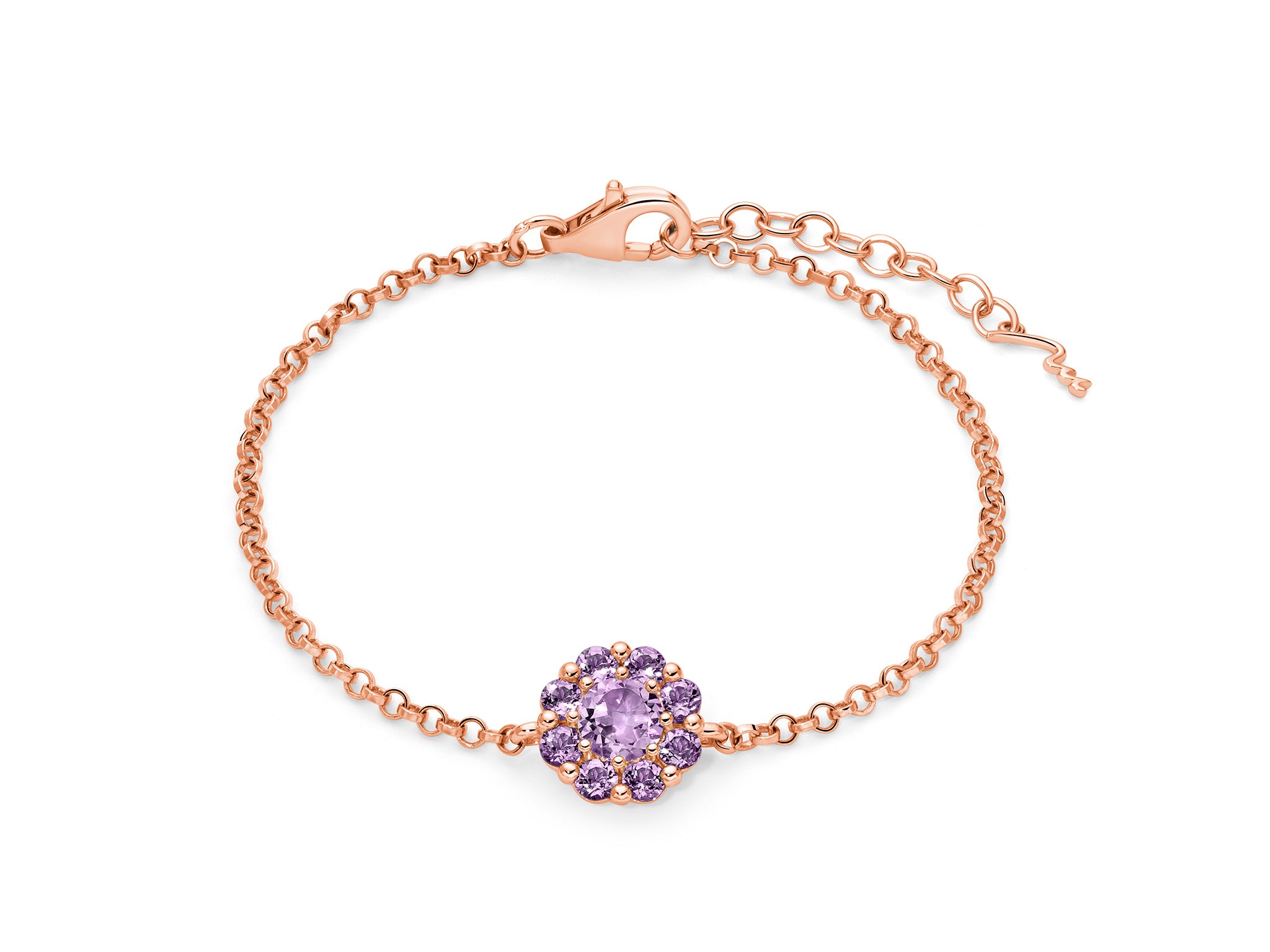 MILUNA | Bracciale in argento dorato e Ametista a fiore | BRD994