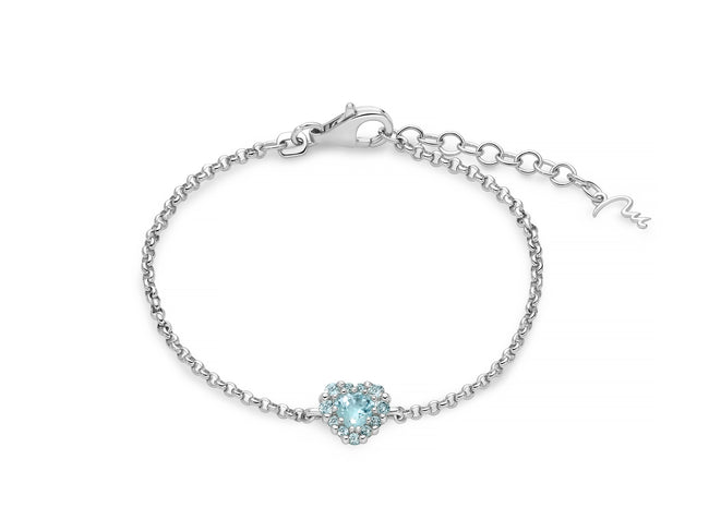 MILUNA | Bracciale in argento e Gemma del Cielo a cuore | BRD999