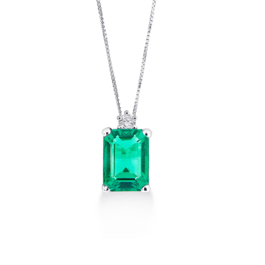 LuxGioielli | Collana in oro con Smeraldo e diamante | CL3072SDB1