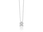 MILUNA | Collana punto luce con diamante e griffe regolari in oro bianco | CLD4087
