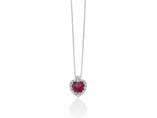 MILUNA | Collana con rubino a cuore e diamanti in oro bianco | CLD4501