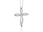 MILUNA | Collana in oro bianco con croce e diamanti | CLD4524