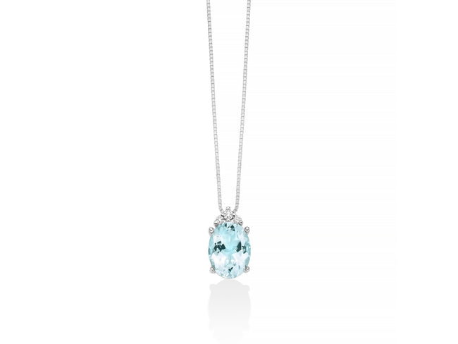 MILUNA | Collier Oro Acquamarina e Diamanti | CLD4725
