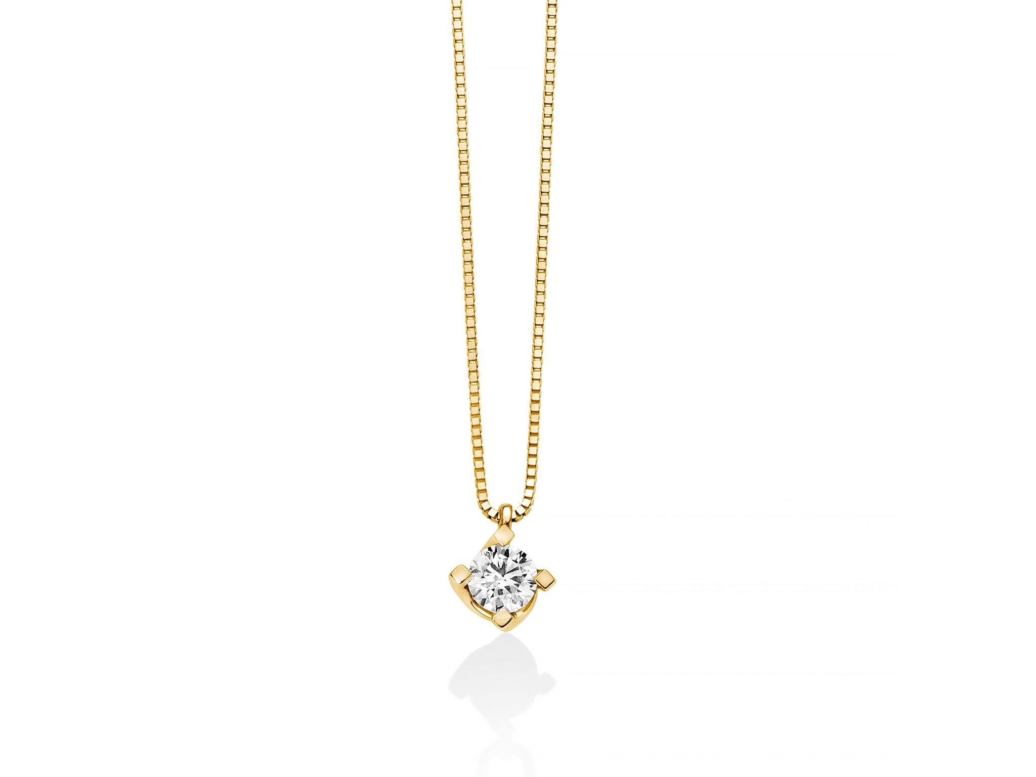 MILUNA | Collana con diamante punto luce a valentino in oro giallo | CLD5065G