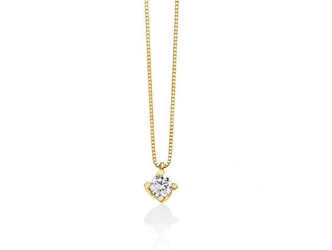 MILUNA | Collana con diamante punto luce a valentino in oro giallo | CLD5065G