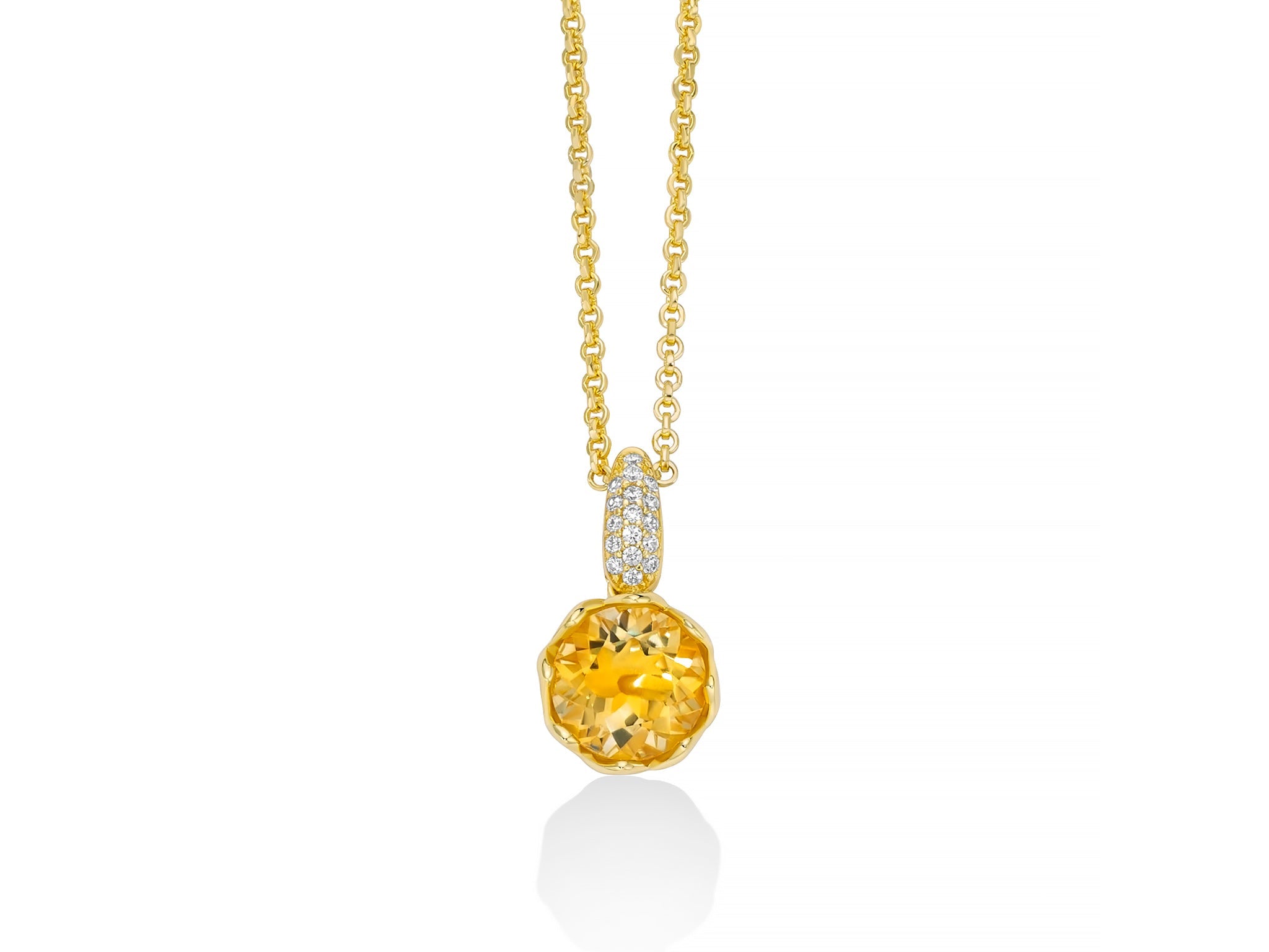 MILUNA | Collier Unica Colibrì con citrino e topazi bianchi | CLD5107