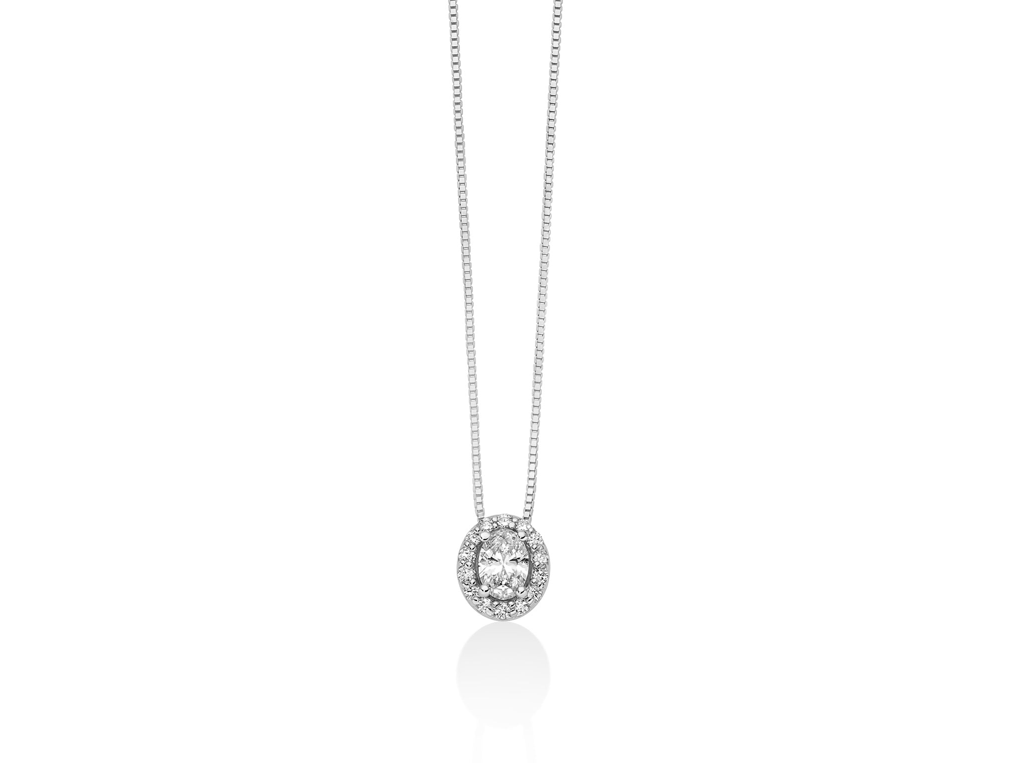MILUNA | Collier Punto Luce ovale con contorno brill | CLD5152