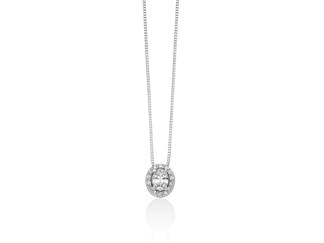 MILUNA | Collier Punto Luce ovale con contorno brill | CLD5152