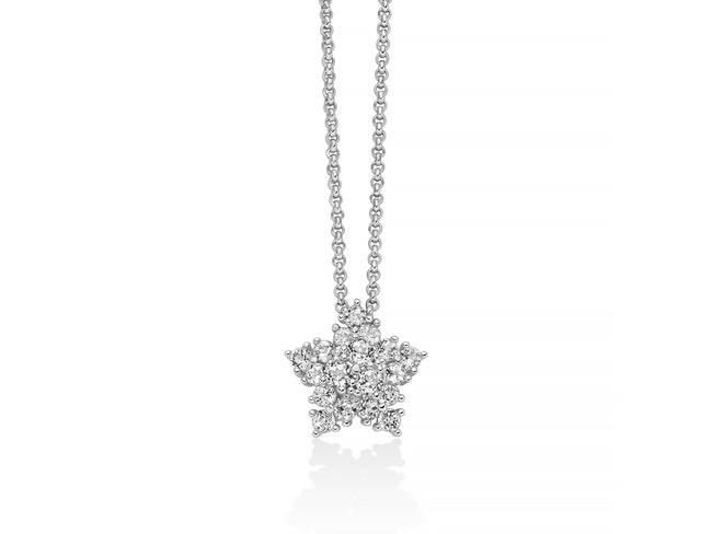 MILUNA | Collana Unica Neve con pendente stella di topazi bianchi e argento | CLD5227