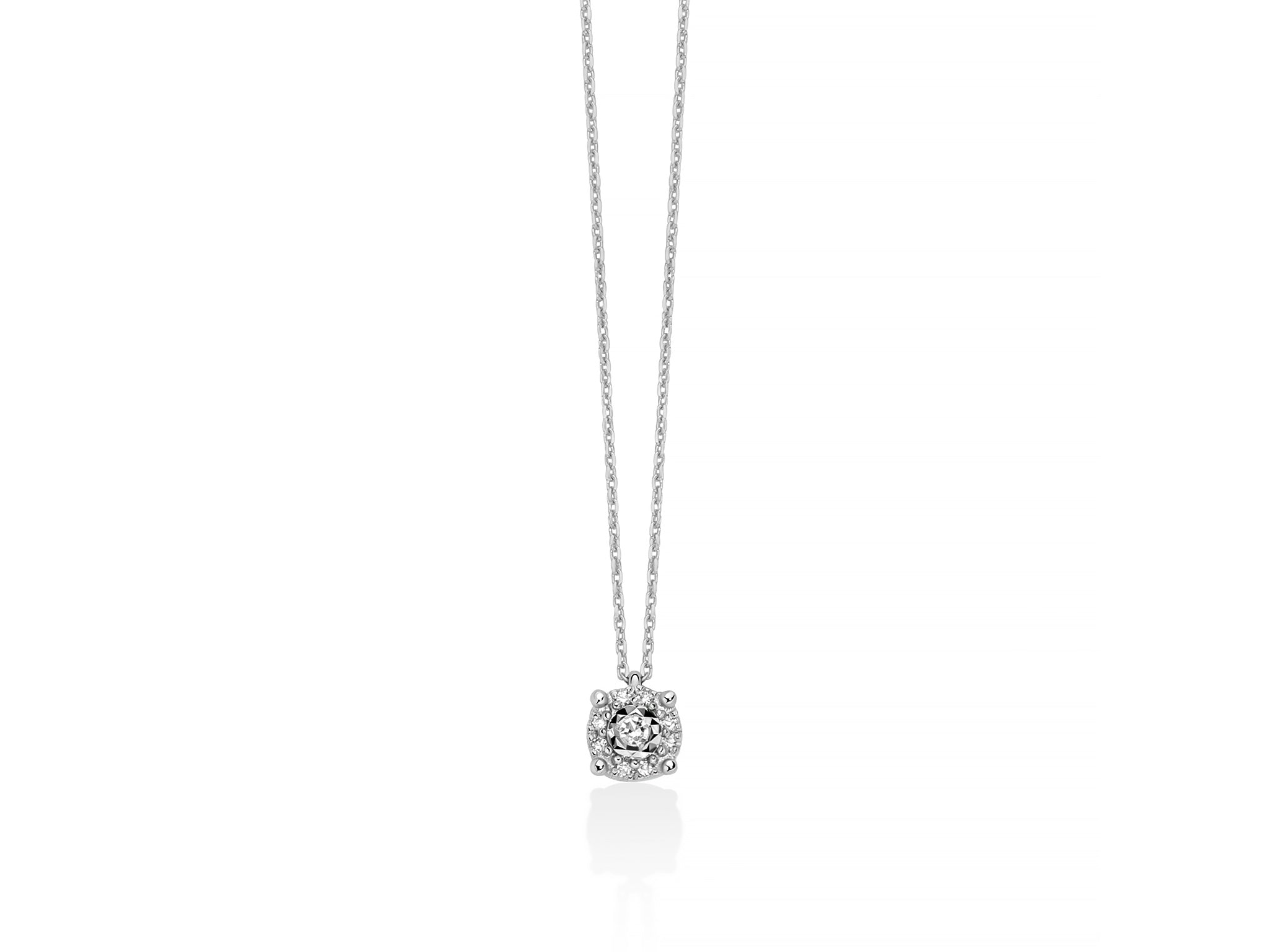 MILUNA | Collana con pendente di diamanti incastonati in oro bianco 375 | CLD5313X