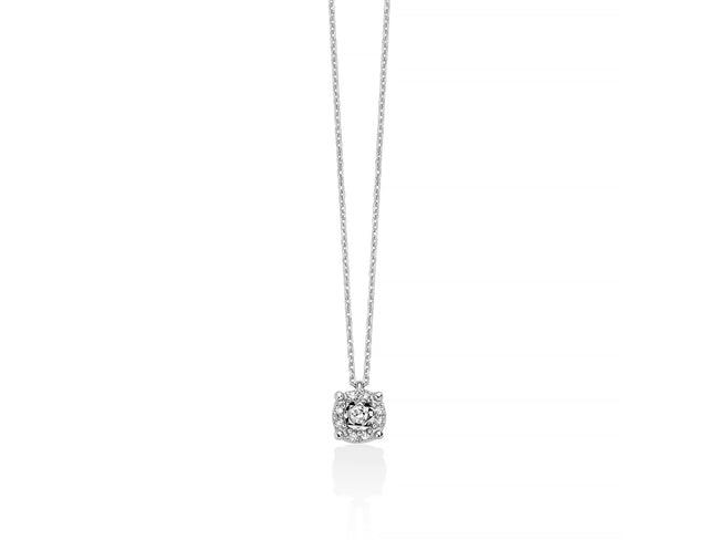 MILUNA | Collana con pendente di diamanti incastonati in oro bianco 375 | CLD5313X