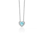MILUNA | Collana con Gemma del Cielo a cuore piccolo e topazi bianchi in argento | CLD5433