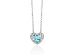 MILUNA | Collana con Gemma del Cielo a cuore medio e topazi bianchi in argento | CLD5434