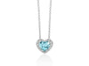 MILUNA | Collana con Gemma del Cielo a cuore medio e topazi bianchi in argento | CLD5434