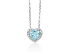 MILUNA | Collana con Gemma del Cielo a cuore grande e topazi bianchi in argento | CLD5435