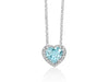 MILUNA | Collana con Gemma del Cielo a cuore grande e topazi bianchi in argento | CLD5435