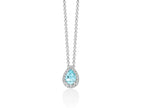 MILUNA | Collana con Gemma del Cielo a goccia media e topazi bianchi in argento | CLD5436