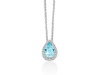 MILUNA | Collana con Gemma del Cielo a goccia grande e topazi bianchi in argento | CLD5438