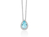 MILUNA | Collana con Gemma del Cielo a goccia grande e topazi bianchi in argento | CLD5438