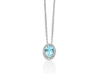 MILUNA | Collana con Gemma del Cielo ovale piccolo e topazi bianchi in argento | CLD5439