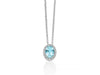 MILUNA | Collana con Gemma del Cielo ovale piccolo e topazi bianchi in argento | CLD5439
